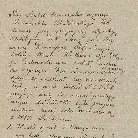 Pismo rektora Litwińskiego do dziekanów Uniwersytetu Jagiellońskiego z dnia 2 II 1816 ze zbiorów Archiwum Uniwersytetu Jagiellońskiego w Krakowie