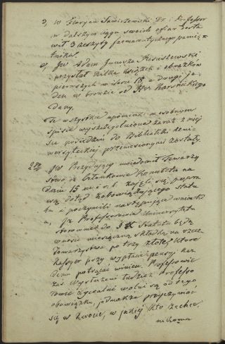  Protokół z posiedzenia Towarzystwa Naukowego Krakowskiego z dnia 24 IV 1837 informujący o tym, że członkowie Komitetu „zajęli się poprawą dotąd zobowiązującego statutu”, ze zbiorów Archiwum Nauki PAN i PAU 